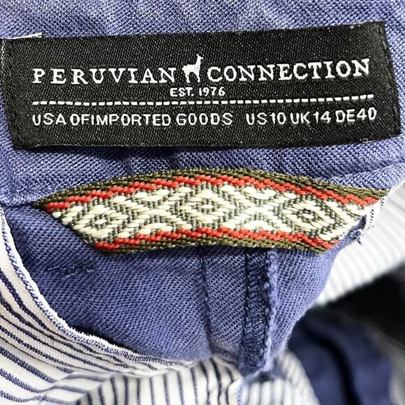 Peruvian Connection Kelvy Cropped Linen Blend Straight Trousers Pant Garnet Dyed - Picture 12 of 13